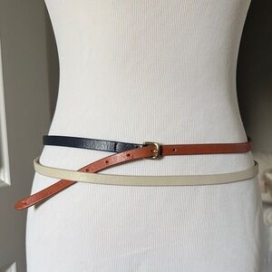Line Pelle Elegant Multi-Color Skinny Leather Belt with defects Sz S
